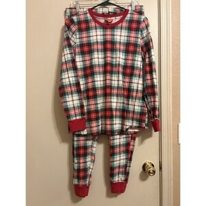 Pajama Set Red Green White M Holiday Holiday Lane Women's Plaid